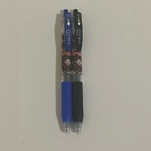 Monchhichi Sarasa Black and Blue Ink Pens